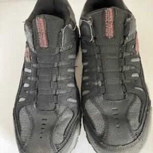 Skechers 51866 AfterBurn Black Charcoal Memory Foam Sneakers Shoes Men's Size 9